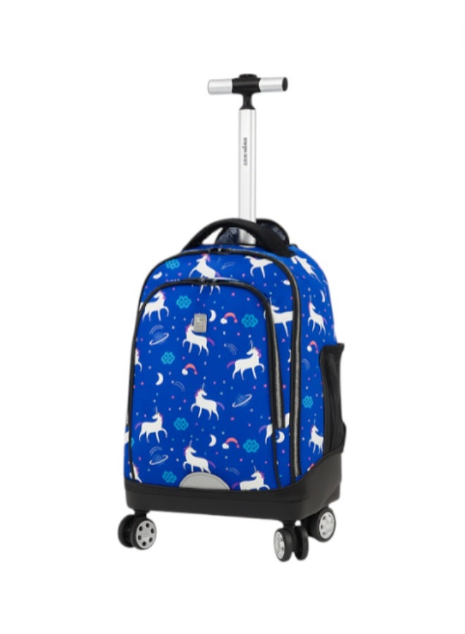 Monza Blue Unicorn School Laptop Wheeled Backpack (18‑inch) - Image 2